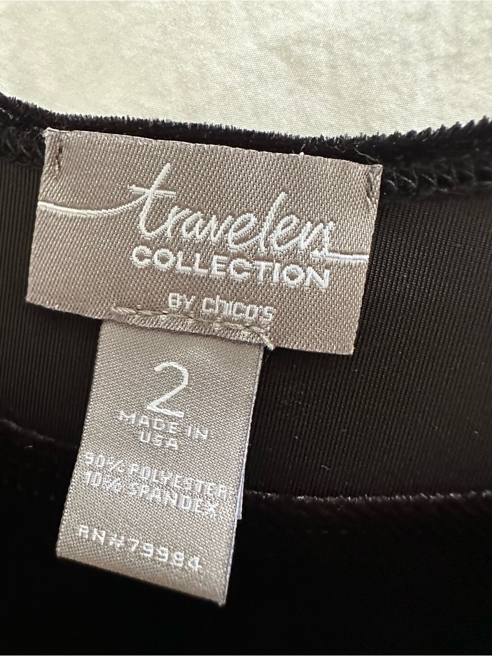Chico's Black Velvet Tank Top, size large (2) - Picture 10 of 10
